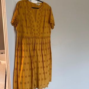 Madewell Eyelet S/S Eyelet Dress - Yellow, 18